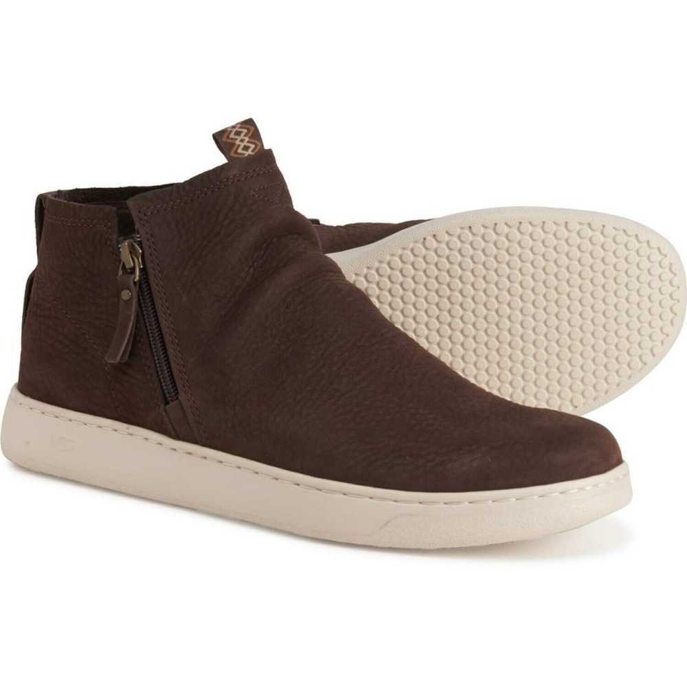 UGG Pismo Cowhide Sports Shoe Zipper Brown Leather Nubuck EUC 11.5